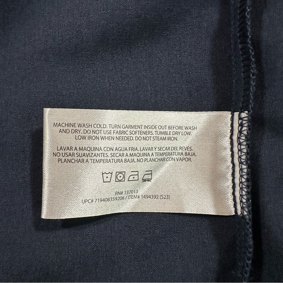 Orvis Mens Navy Blue Short Sleeve Button Down Shirt Large Polyester Utility - Picture 5 of 7